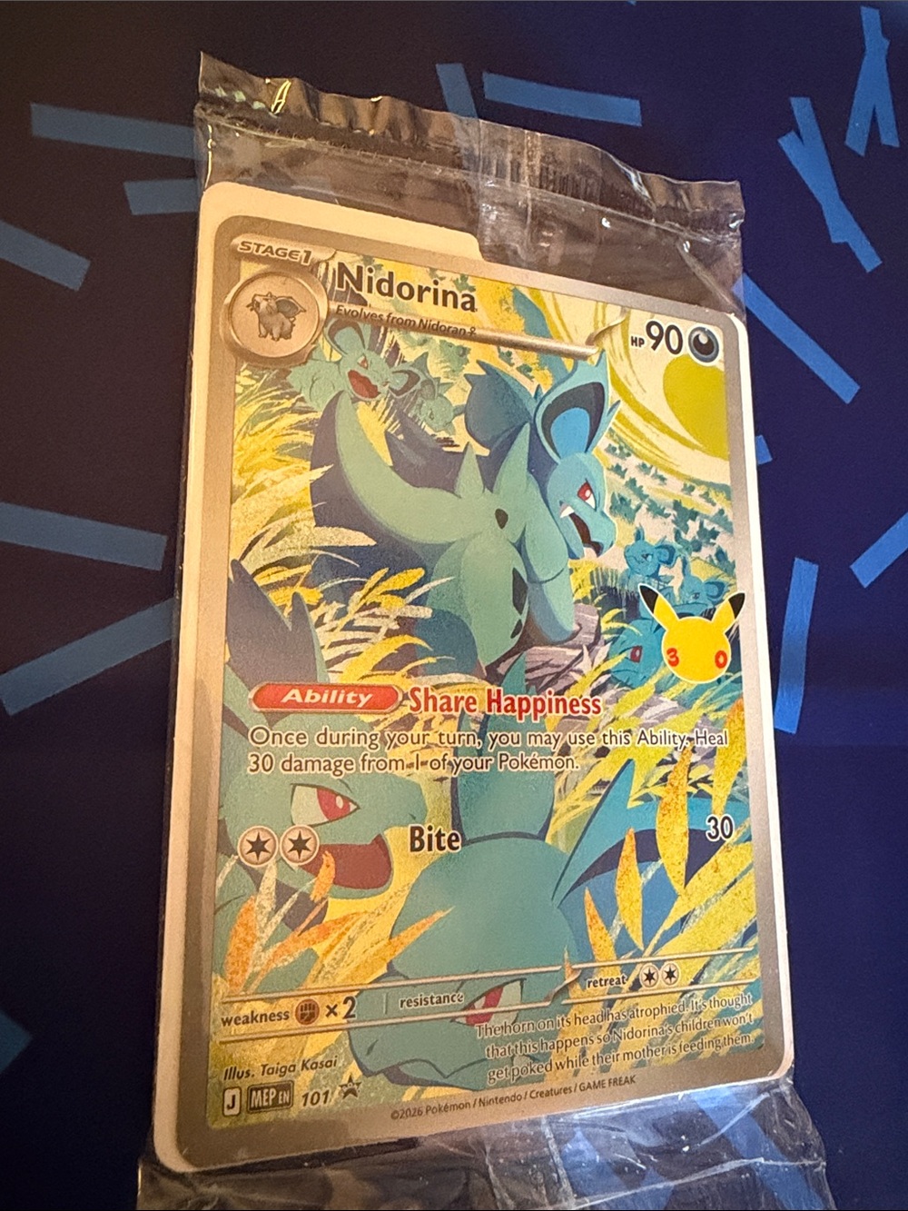 Nidorina Holo Rare Trading Card - Blue